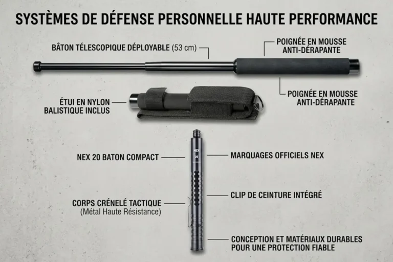 Bâton de défense télescopique